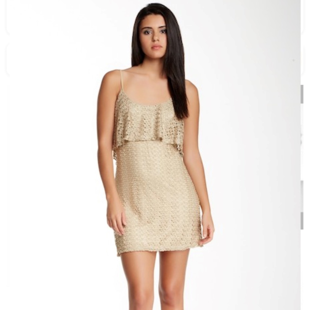 Mimi Chica Sleeveless Crochet Popover Dress S